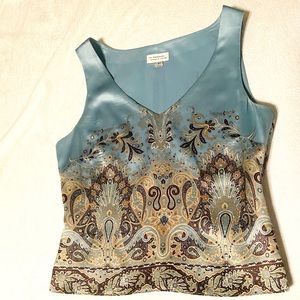 Light Blue Silk Tahini Top